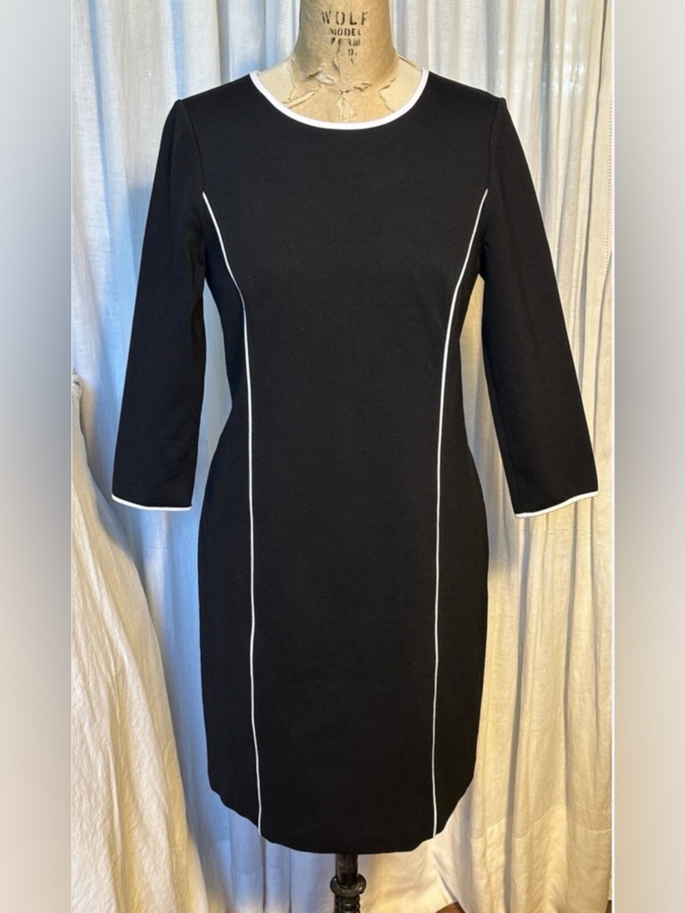 Banana Republic Black Long Sleeve Sheath Dress